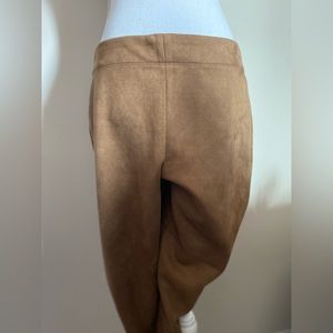 Suede-like fitted pants
